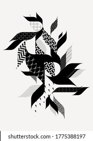Abstract decorative retro composition. Elegant geometric shapes.