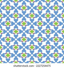Abstract Decorative Retro Houndstooth Seamless Pattern Tile Style Traditional Geometric Pattern Trendy Fashion Colors Perfect for Allover Fabric Print or Wallpaper Print Sky Blue Green Tones