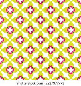 Resumen Decorativo Estilo de mosaico estilo estilo tradicional geométrico patrón moderno Colores de moda Perfecto para la impresión de tela de alamante o papel tapiz Impresión de tonos verde neón amarillo