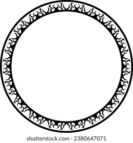 Abstract decorative round border template. Decorative gothic round frame for cutting.