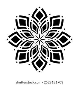 Elemento de diseño redondo decorativo Abstractas. Patrón floral geométrico radial. Arte vectorial.
