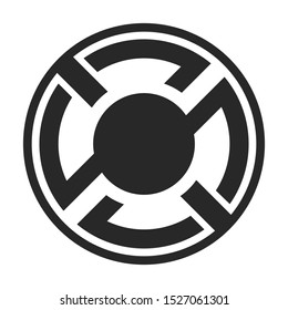 Abstract decorative round element. Circle geometrical ornament.