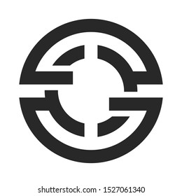 Abstract decorative round element. Circle geometrical ornament.