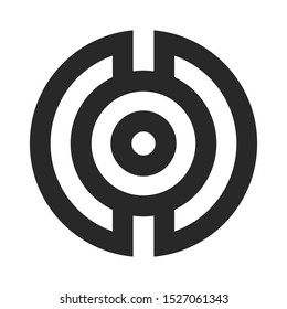Abstract decorative round element. Circle geometrical ornament.