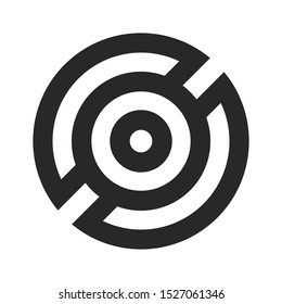 Abstract decorative round element. Circle geometrical ornament.