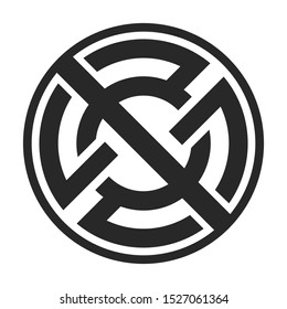 Abstract decorative round element. Circle geometrical ornament.