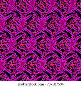 Abstract decorative seamless background. Red, black and violet colors texture.
Vector seamless pattern. Oriental motif. 
Print template. Creative ornament design.
