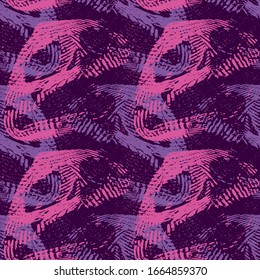 Abstract decorative seamless background texture with 
the image of roaring skulls. Contrast horror motif.
