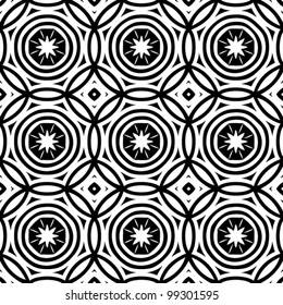 Abstract decorative seamless black and white pattern background vector illustration