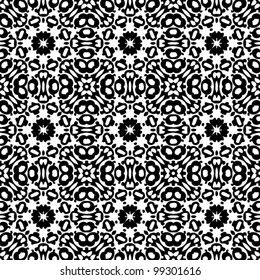 Abstract decorative seamless black and white pattern background vector illustration