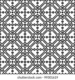 Abstract decorative seamless black and white pattern background vector illustration