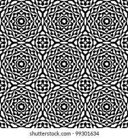 Abstract decorative seamless black and white pattern background vector illustration