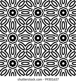 Abstract decorative seamless black and white pattern background vector illustration