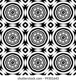 Abstract decorative seamless black and white pattern background vector illustration