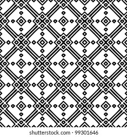 Abstract decorative seamless black and white pattern background vector illustration