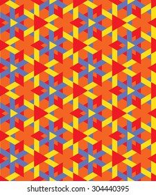 Abstract decorative seamless geometrical pattern of varicolored triangles