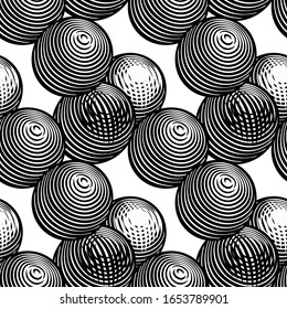 Abstract decorative seamless pattern. Background for coloring book. Great for fabric, textile. Flat style.Vintage color engraving stylized drawing. Vector illustration
