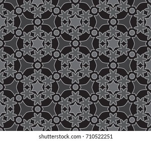 Abstract decorative seamless pattern of black and gray shades