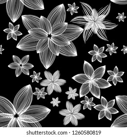 Abstract decorative seamless pattern with flowers. Vector