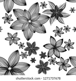 Abstract decorative seamless pattern with flowers. Vecto