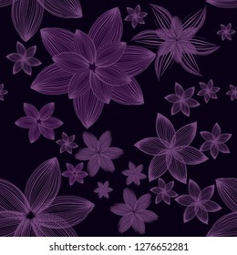 Abstract decorative seamless pattern with flowers. Vecto