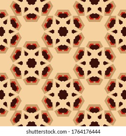 Resumen de un patrón impecable decorativo con formas geométricas. Los diseños de textura se pueden utilizar para fondos, textiles, papel pintado, telas, envoltura de regalo, plantillas. Papel De Diseño Para Scrapbook. Vector