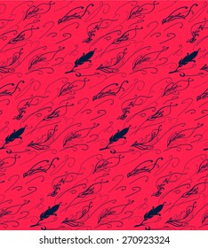 Abstract decorative seamless pattern with hand drawn elements