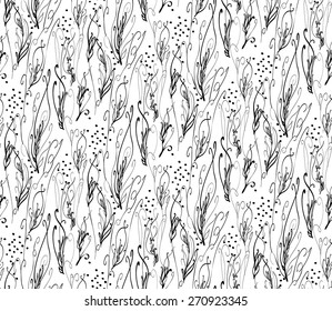 Abstract decorative seamless pattern with hand drawn elements