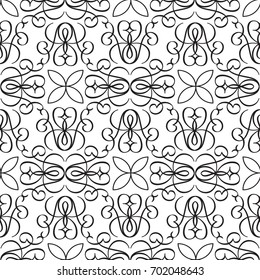 Abstract decorative seamless pattern with ornate and geometric elegant shapes of repeating structure vector illustration