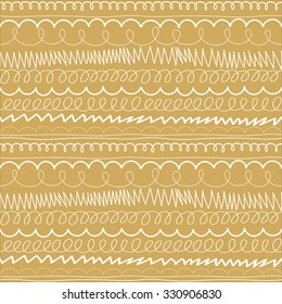 Abstract decorative seamless pattern for wrapping paper. Vector doodle illustration. Brush lines, frames and borders set.