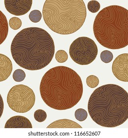 Abstract decorative seamless texture with round elements. Vintage endless circle pattern, template for design and decoration