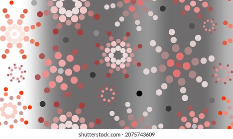 Abstract decorative seamless vector background gradient silver grey . Gift wrapping,  cover paper, holiday card greeting. pattern in dots, mandala design. 