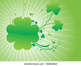 abstract decorative shamrock rays background