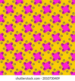 Abstract decorative shapes, curls. Seamless vector illustration