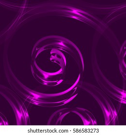 Abstract decorative shiny violet background with spiral lines. Vector illustration.