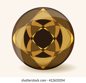 Abstract decorative sphere with ornaments.