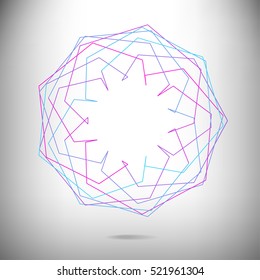 Abstract decorative spirograph circular element. Vector spirograph.