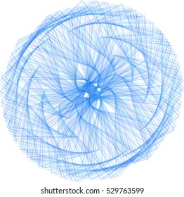 Abstract decorative spirograph circular element. Vector shape.