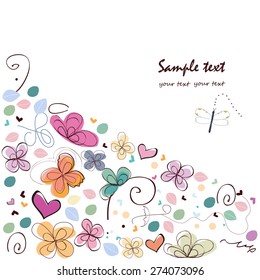 Abstract decorative summer greeting card vector.