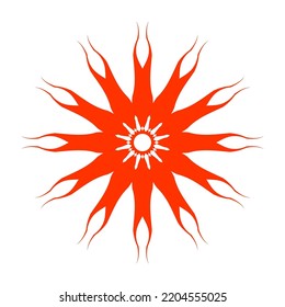 Resumen Icono de sol decorativo. Elemento para el diseño. Arte vector.
