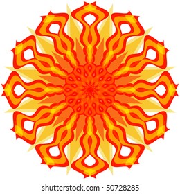 Abstract decorative sun on a white background (vector)