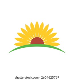 Abstract Decorative Sunflower Vector Logo Template