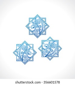 Abstract decorative symbols. Vector graphic template.
