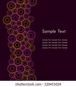 Abstract decorative text background with colorful ornament with round elements. Template for design and decoration with place for your text and circle pattern