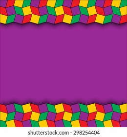 Abstract decorative text or photo layout with rhombus and square shapes of vivid colors