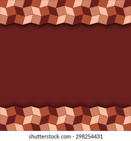 Abstract decorative text or photo layout with rhombus and square shapes of brown shades