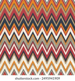 Abstract decorative texture with colorful zig zag pattern. Illustration.
