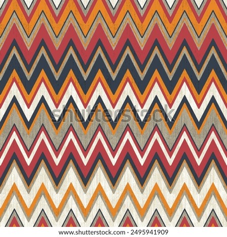 Abstract decorative texture with colorful zig zag pattern. Illustration.
