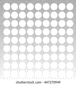 Abstract decorative texture with dotted circles. Vector illustration.