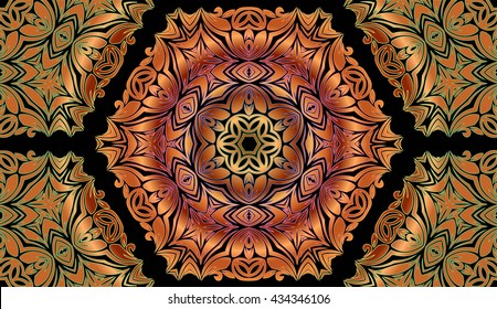 abstract decorative texture patterns elements of geometric figures in the form of a hexagon on a dark gradient background